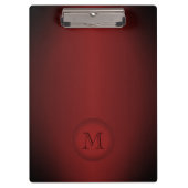 Minimale coole Dunkelrot-strahlende Monogramm Klemmbrett (Vorderseite)