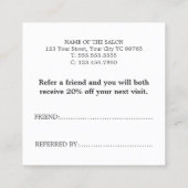 Minimale Coole Rose Fett Schönheit Empfehlungskarte (Rückseite)