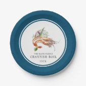 Minimale Crawfish Boil Custom | Ocean Blue Pappteller (Vorderseite)