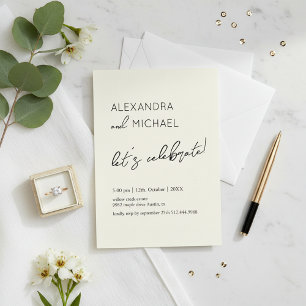Minimale Cream Elegante Engagement-Typografie Einladung