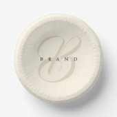 Minimale Creme Beige Elegant Monogram Company Pappteller (Vorderseite)