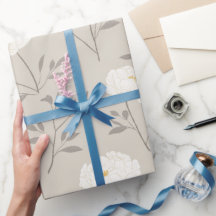 Minimale Creme Pfingstrose Weiße Blumige Musterung