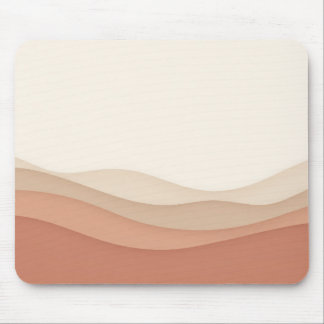 Minimale cremefarbene beige Papierwellen-Mauspad Mousepad