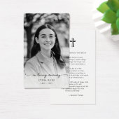 Minimale Cross-Beerdigung Gedenkkarte Foto (Schreibtisch)