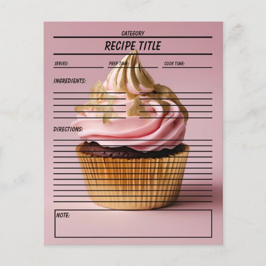 Minimale Cupcake Rezept Buchvorlage (Vorderseite)