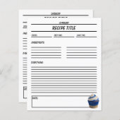 Minimale Cupcake Rezept Buchvorlage (Vorne/Hinten)