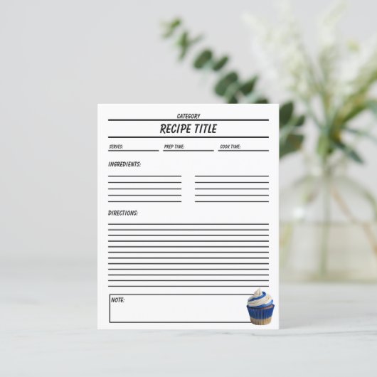 Minimale Cupcake Rezept Buchvorlage (Stehend Vorderseite)