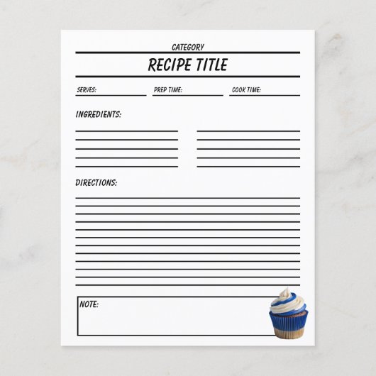 Minimale Cupcake Rezept Buchvorlage (Vorderseite)