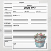 Minimale Cupcake Rezept Buchvorlage (Vorne/Hinten)