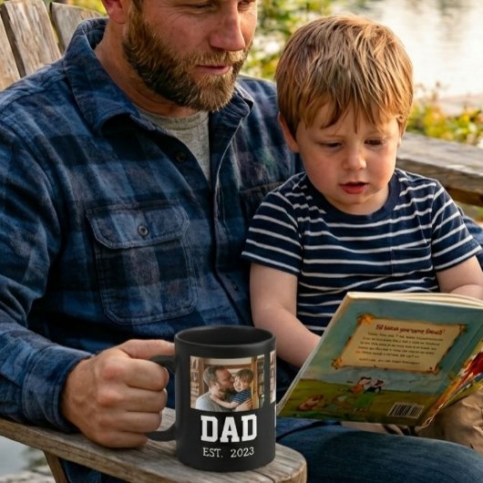 Minimale Dad Etabliert Foto Vatertag Geschenk Kaffeetasse