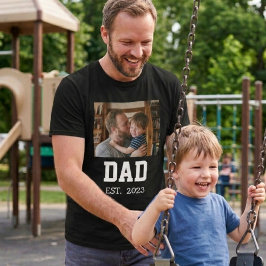 Minimale Dad Etabliert Foto Vatertagsgeschenk  T-Shirt