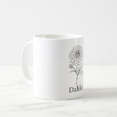 Minimale Dahlien-Blumen-Illustration Kaffeetasse (Vorderseite Links)
