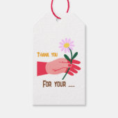 Minimale Daisy Dankeschön Geschenkanhänger (Vorderseite)