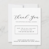 Minimale Danke-Einlage Rabatt Dankeskarte (Rückseite)