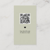 Minimale Dankeschön-Einlegekarte mit QR-Code Begleitkarte (Rückseite)