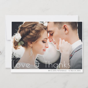 Minimale Dankeschön Hochzeitskarte Dankeskarte