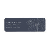 Minimale Dark Navy Wasserlilie Blumenkizze-Adresse (Vorne)