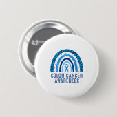 Minimale Darmkrebsaufklärung Blaue Schleife Button (Vorne & Hinten)