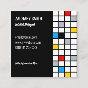 Minimale De Stijl Retro-Mosaik-Farbkomposition Quadratische Visitenkarte