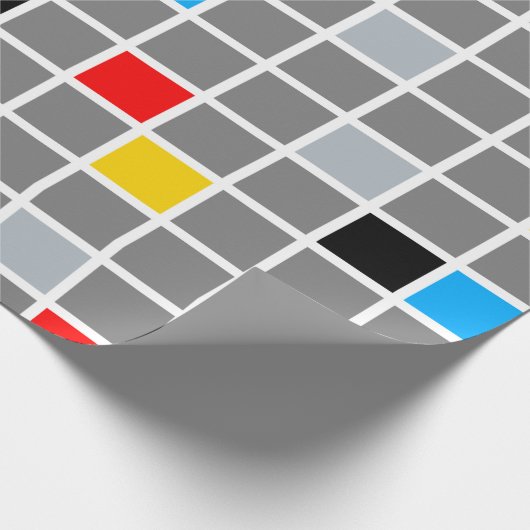 Minimale De Stijl Retro-Mosaikfarbe Geschenkpapier (Ecke)