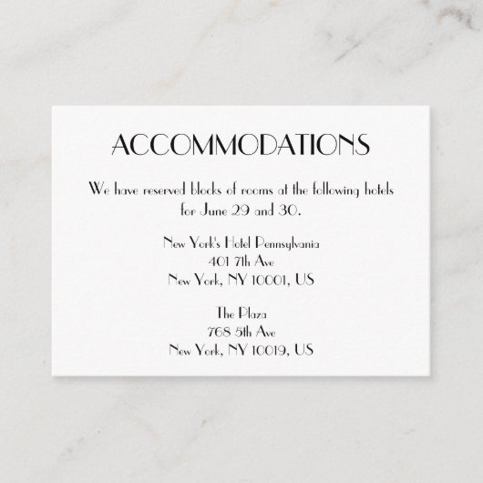 Minimale Deko Hochzeitskarten Begleitkarte (Vorderseite)