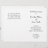 Minimale Deko White Wedding Programme (Vorne/Hinten)