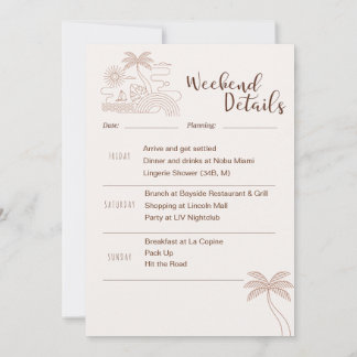 Minimale Desert-Junggesellinnen-Wochenend-Reisepla Einladung