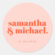 Minimale Design Orange Pink Typo Willkommen