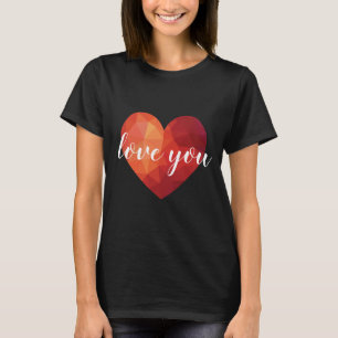 Minimale Design rote Herzfunktion Liebe für Sie T-Shirt
