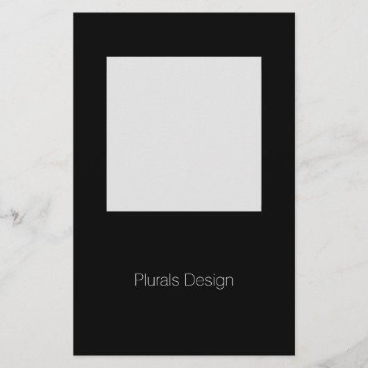 Minimale Design Schwarz-Weiß-Rahmen-Stationery Briefpapier (Vorderseite)