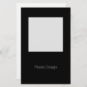 Minimale Design Schwarz-Weiß-Rahmen-Stationery Briefpapier (Vorne/Hinten)