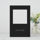 Minimale Design Schwarz-Weiß-Rahmen-Stationery Briefpapier (Stehend Vorderseite)