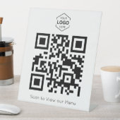 Minimale digitale Speisekarte QR-Code scannen Sockelschild (In Situ)