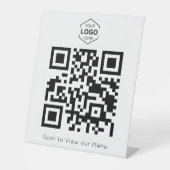 Minimale digitale Speisekarte QR-Code scannen Sockelschild (Vorderseite)