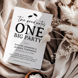 Minimale Doppel-Abschlussfeier Einladung