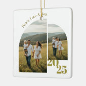 Minimale doppelseitige Bogenförmige Zwei-Foto-  Keramikornament (Links)