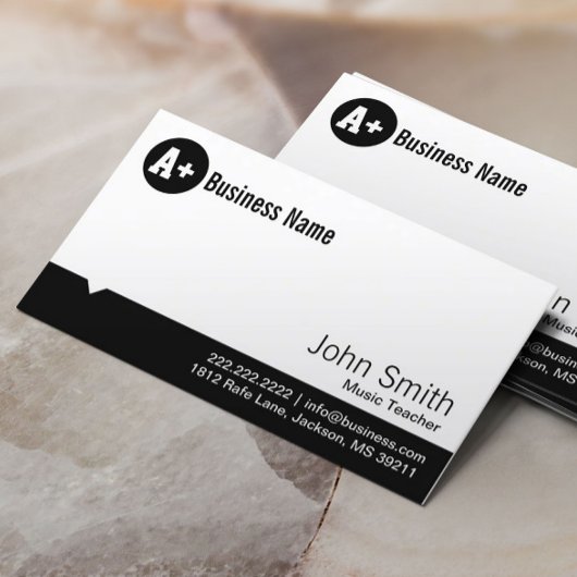 Minimale Dot Music Teacher Business Card Visitenkarte