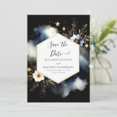 Minimale druckbare Celestial-Hochzeit Save The Date (Stehend Vorderseite)