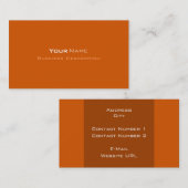 Minimale dunkle Orange-Visitenkarte Visitenkarte (Vorne/Hinten)