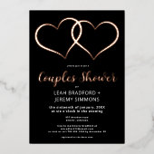 Minimale Dusche für Schwarz-weiße Paare Folieneinladung (Vorderseite)