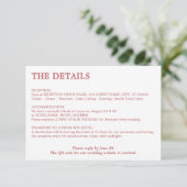 Minimale Dusty-Rose Rosa QR-Code Details Begleitkarte (Stehend Vorderseite)