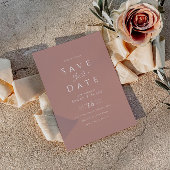 Minimale Dusty-Rose Save the Date Einladung