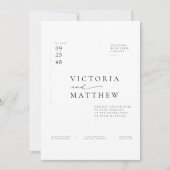 Minimale editorische QR-Code-Hochzeit mit einem Fo Einladung (Vorderseite)