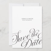 Minimale editorische Skript-Kalligrafie-Foto Save The Date (Vorderseite)