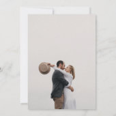 Minimale editorische Skript-Kalligrafie-Foto Save The Date (Rückseite)