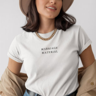 Minimale 'Ehe-Material' Frischvermählte Schwarz & T-Shirt