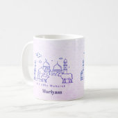 Minimale Eid al Adha Linienkunst Kaffeetasse (Vorderseite Links)