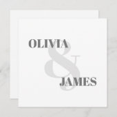 Minimale einfache Ampere und Typografie, graue Hoc Save The Date (Vorne/Hinten)