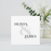 Minimale einfache Ampere und Typografie, graue Hoc Save The Date (Stehend Vorderseite)