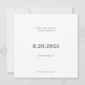 Minimale einfache Ampere und Typografie, graue Hoc Save The Date (Rückseite)